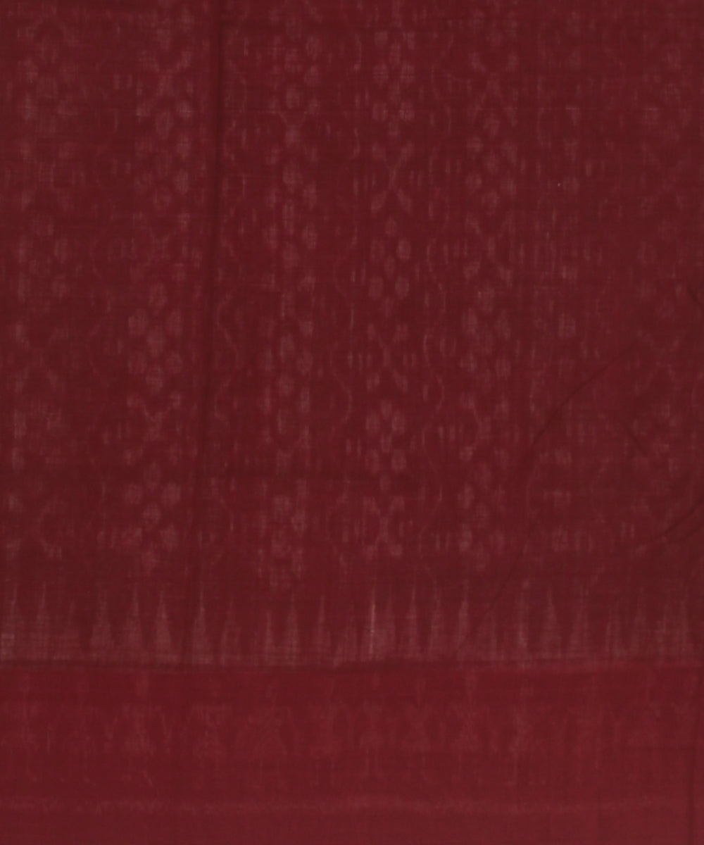 Peach maroon cotton handloom sambalpuri saree