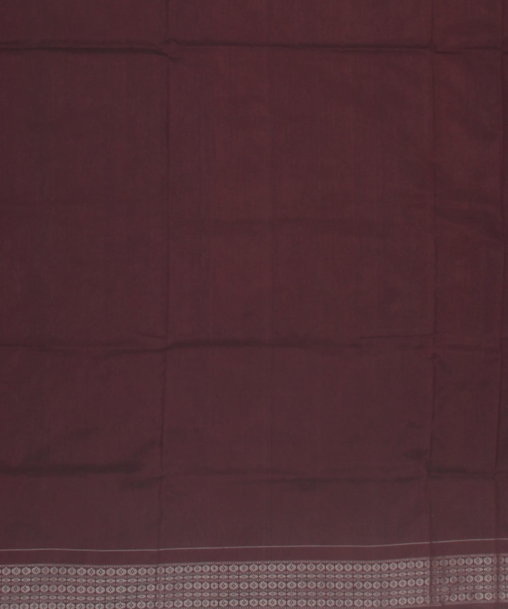 Navy blue brown silk handloom sambalpuri saree