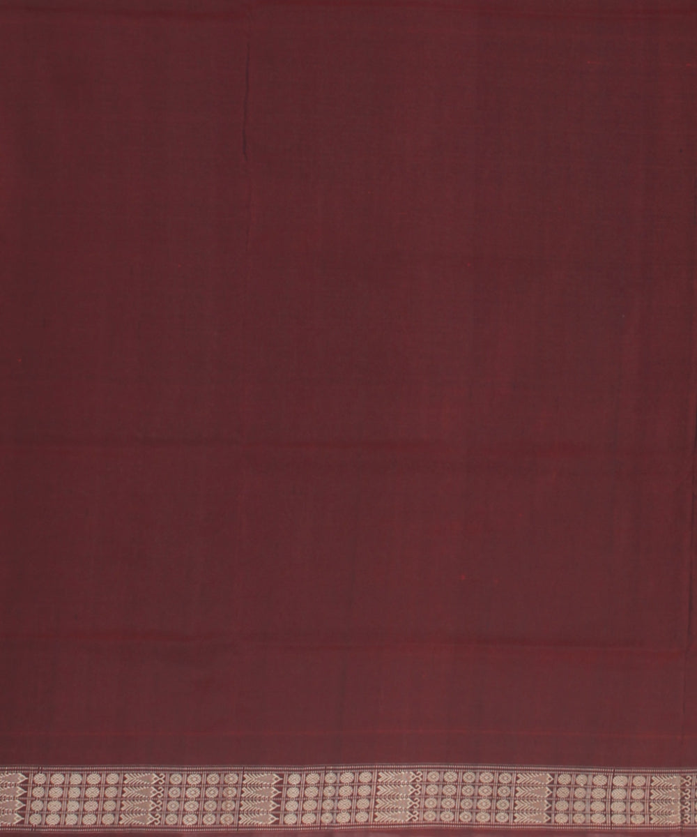 Sky blue maroon silk handloom sambalpuri saree