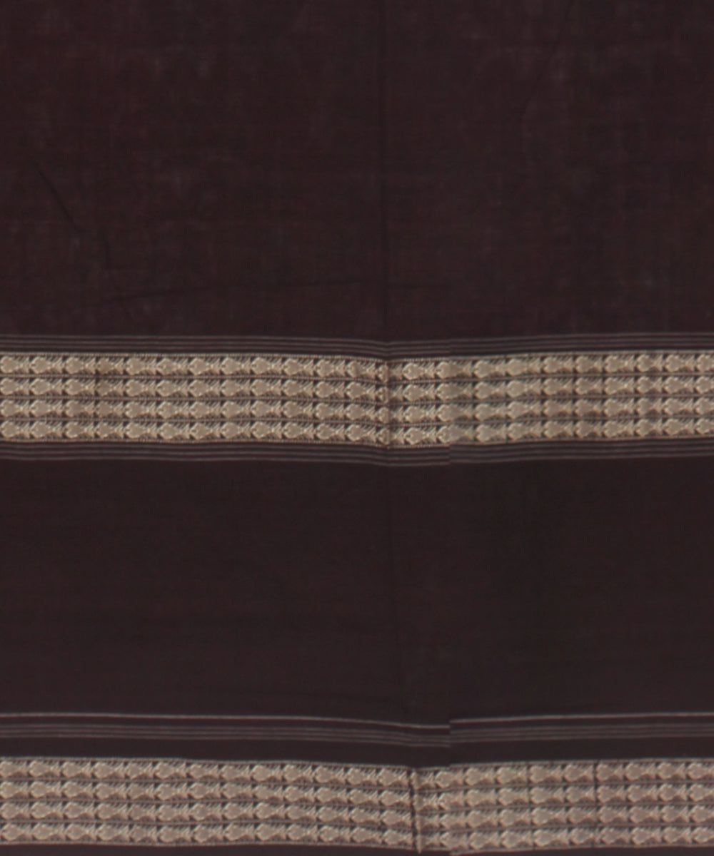 Peach brown cotton handloom sambalpuri saree