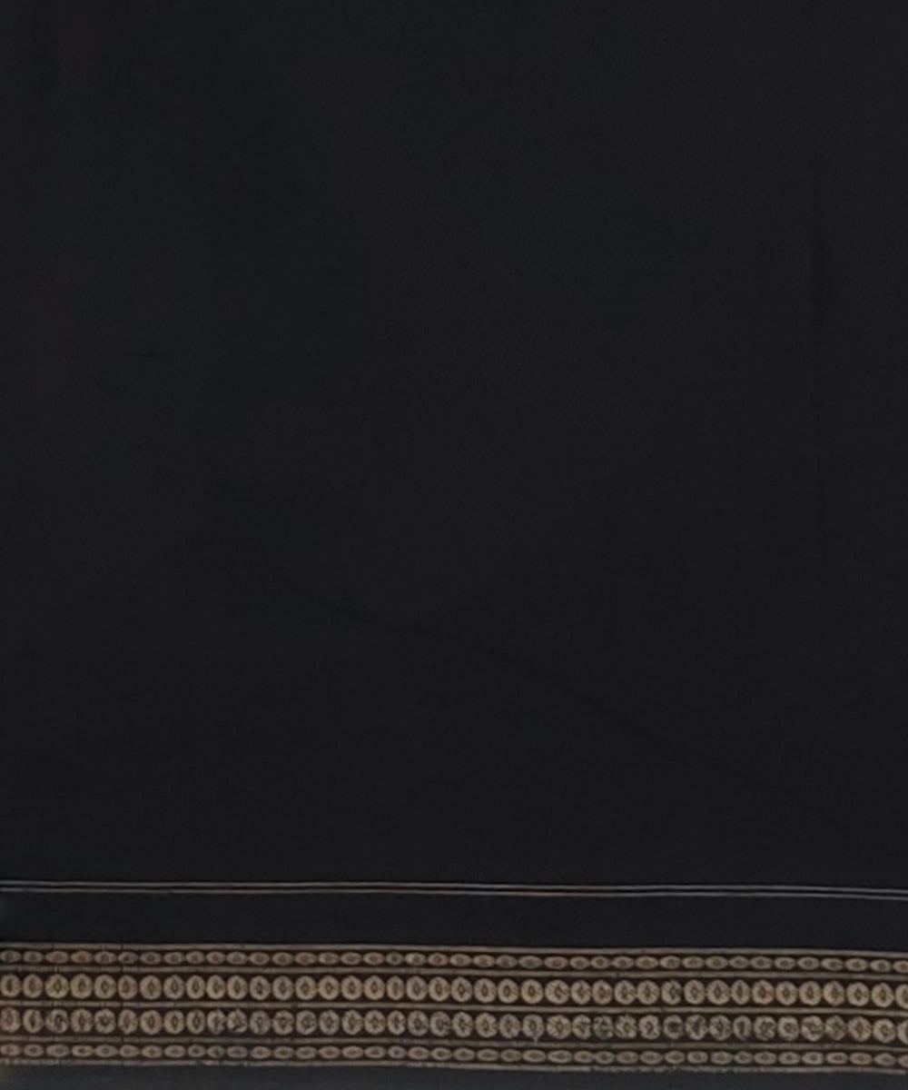 Navy blue black cotton handloom sambalpuri saree