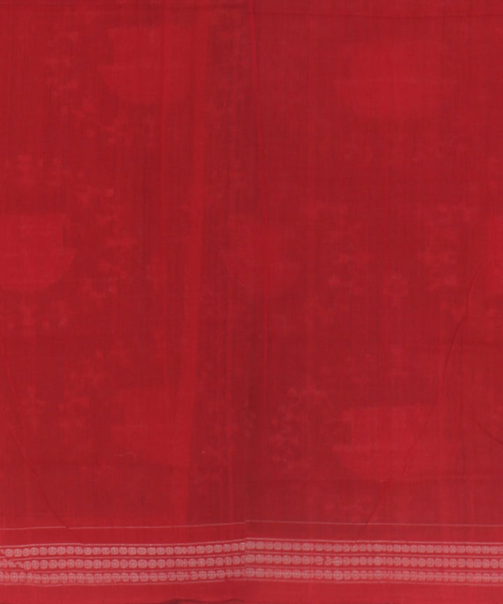 Grey red cotton sambalpuri handloom saree