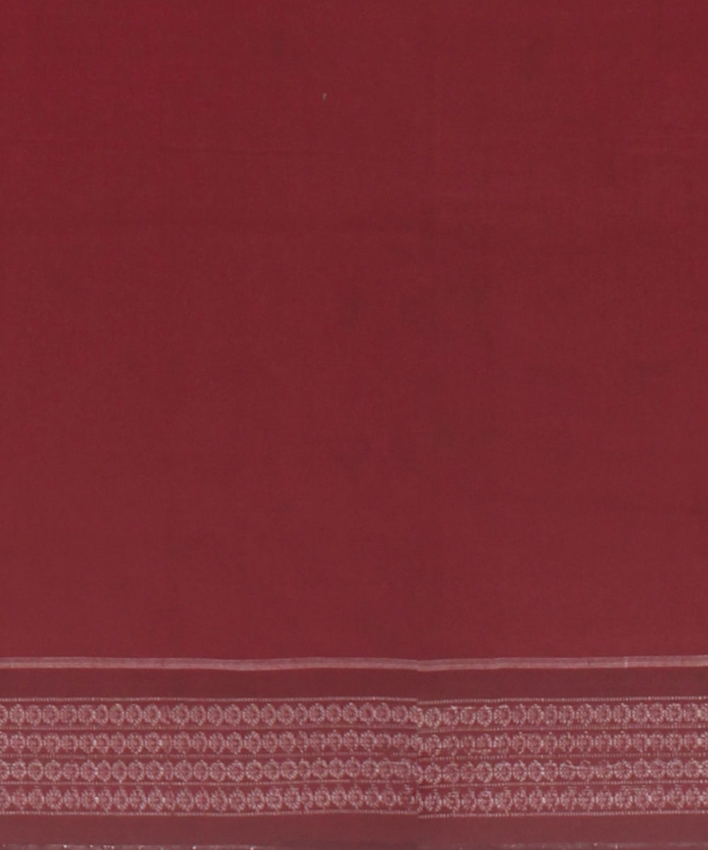 Red maroon cotton handloom sambalpuri saree