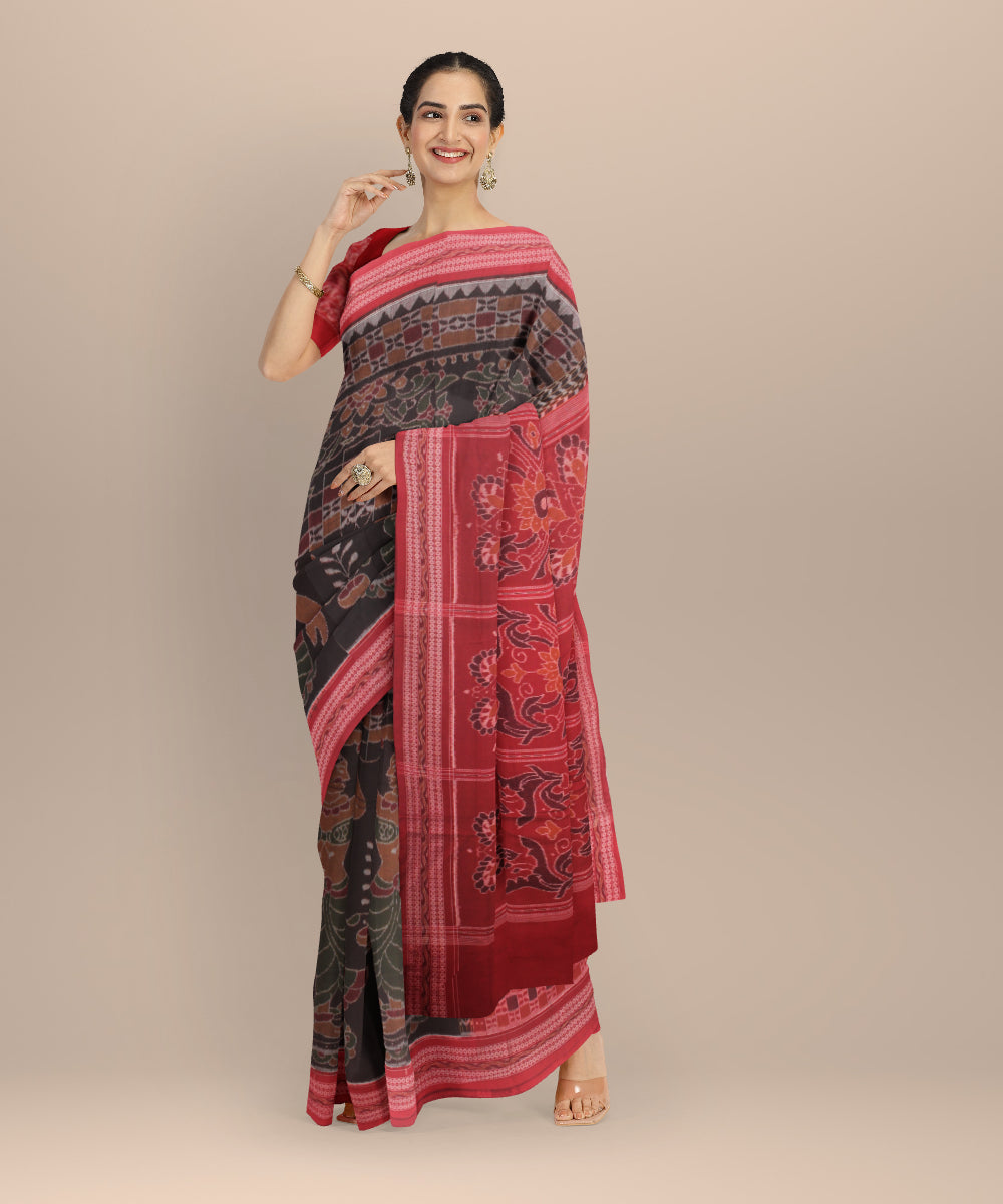 Multicolor cotton handwoven sambalpuri saree