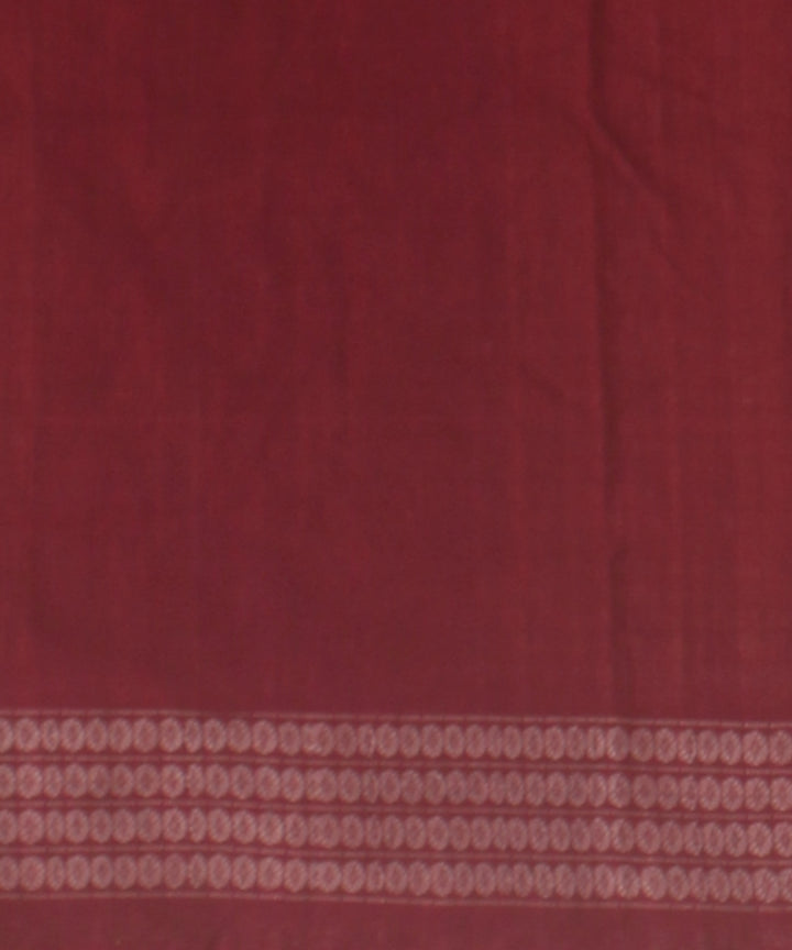 Yellow maroon cotton handloom sambalpuri saree