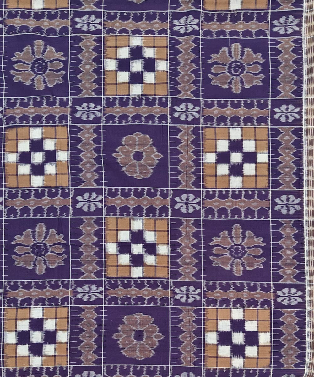 Violet brown handwoven sambalpuri cotton bedsheet