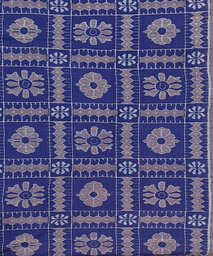 Navy blue handwoven cotton sambalpuri bedsheet