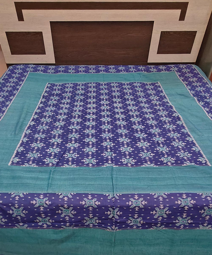 Navy blue handwoven sambalpuri cotton bedsheet