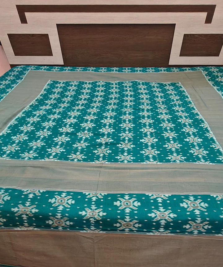 Dark green handloom sambalpuri cotton bedsheet