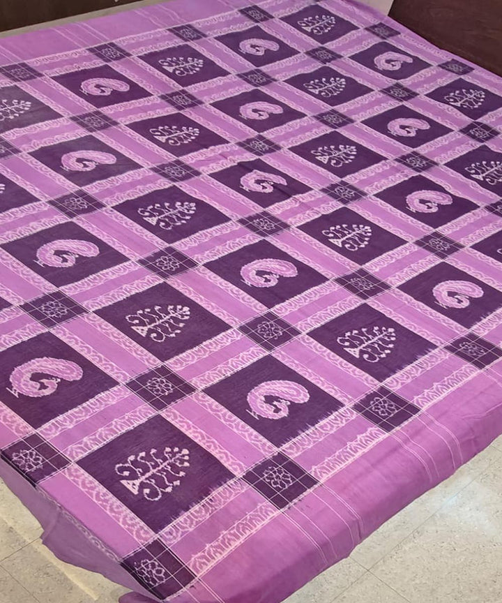 Purple handloom sambalpuri cotton bedsheet