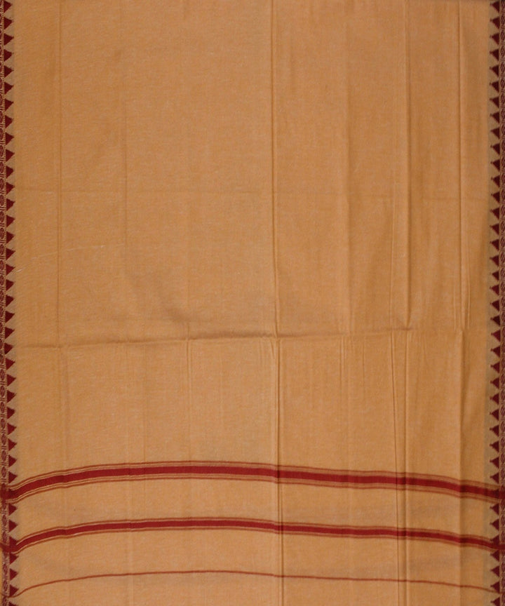 Orange red handwoven cotton sambalpuri dhoti