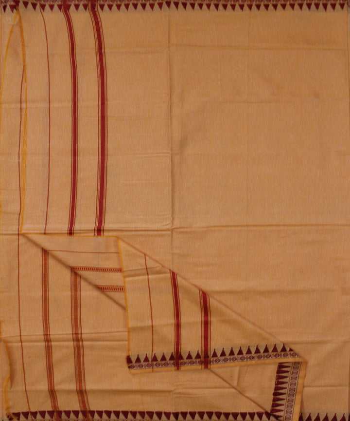Orange red handwoven cotton sambalpuri dhoti