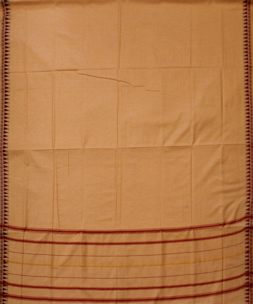 Orange red handwoven cotton sambalpuri dhoti