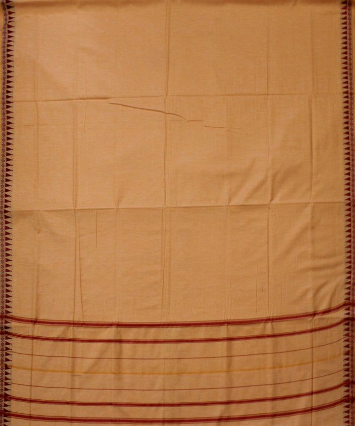 Orange red handwoven cotton sambalpuri dhoti