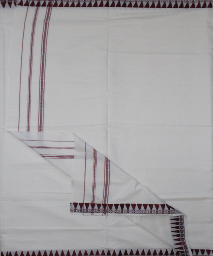 White blue handwoven cotton sambalpuri dhoti