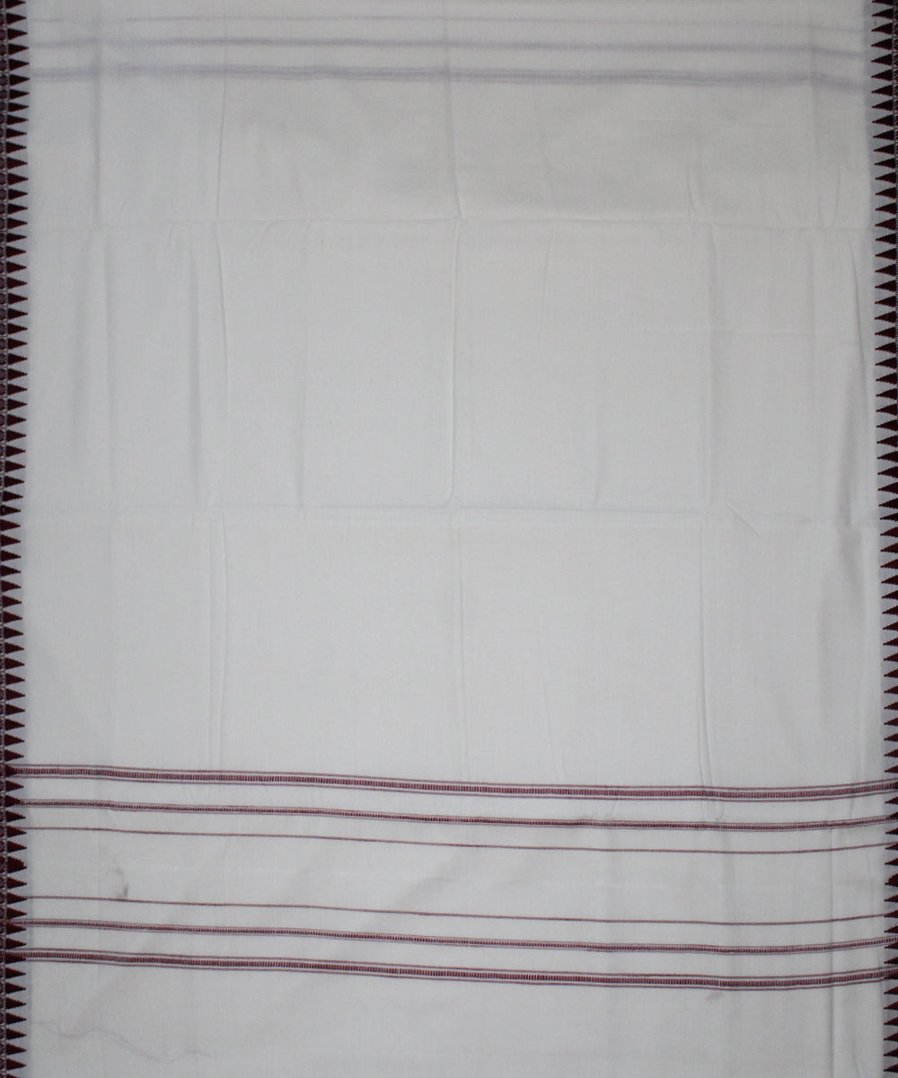White blue handwoven cotton sambalpuri dhoti