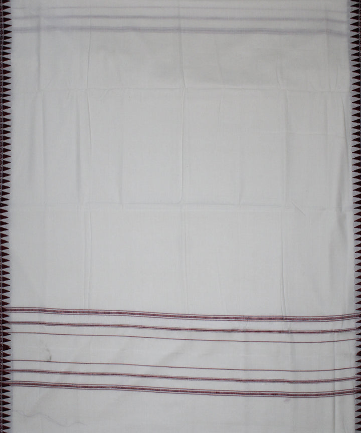 White blue handwoven cotton sambalpuri dhoti