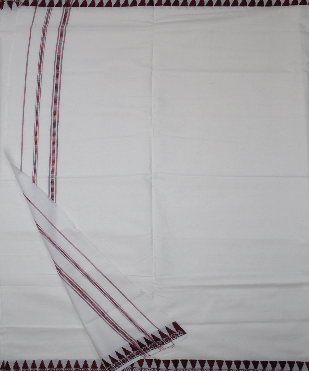 White blue handwoven cotton sambalpuri dhoti