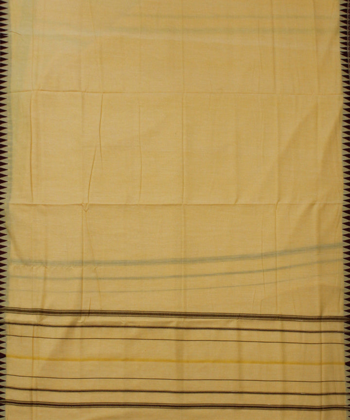 Light yellow maroon handwoven cotton sambalpuri dhoti
