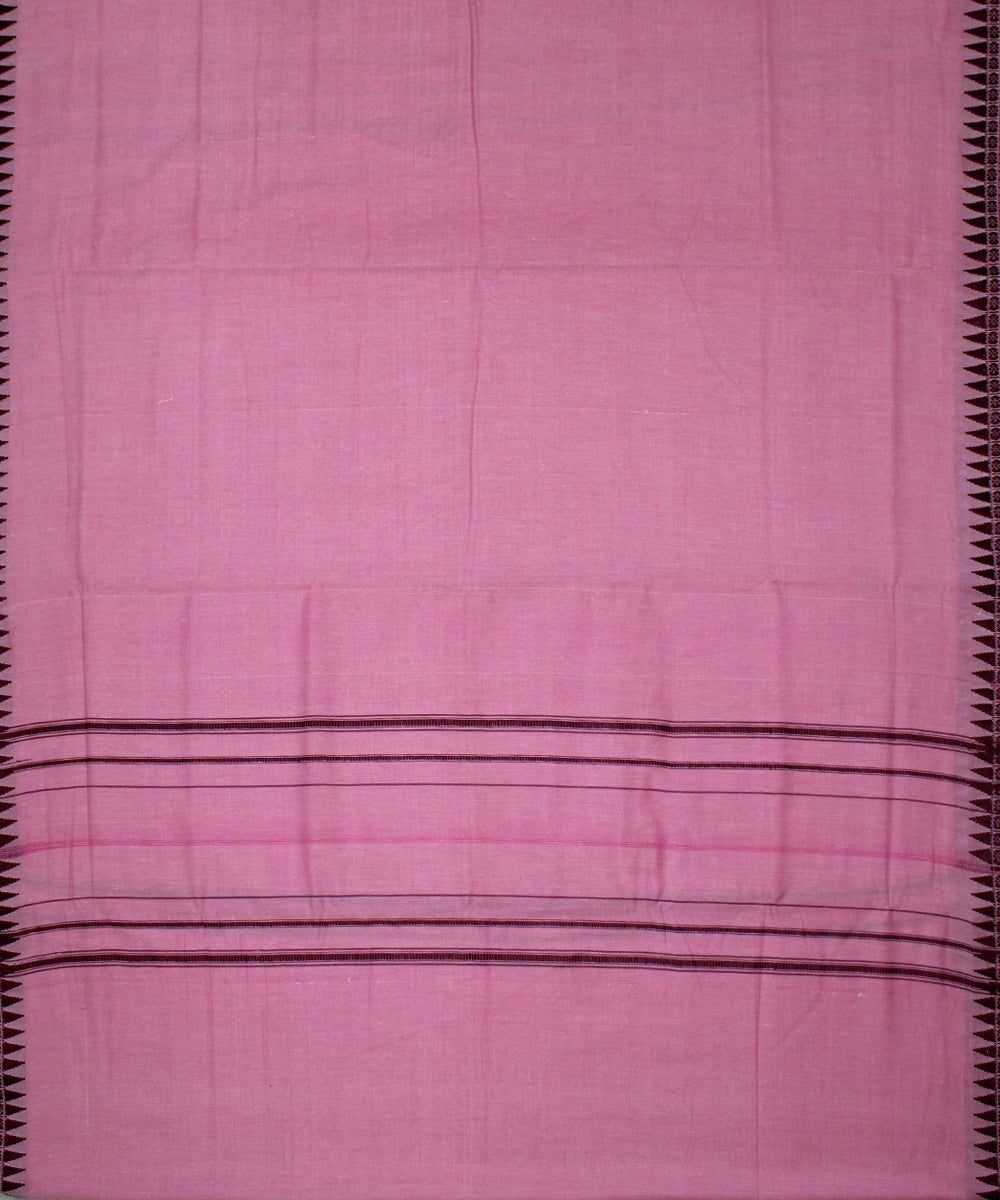 Pink maroon handwoven cotton sambalpuri dhoti