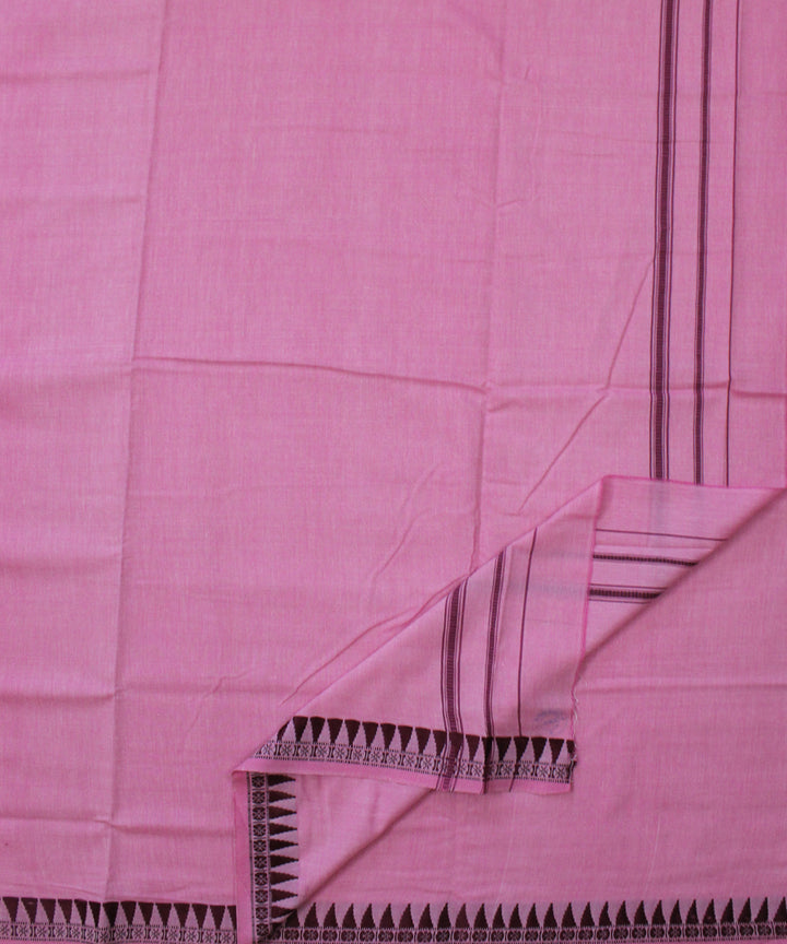 Pink maroon handwoven cotton sambalpuri dhoti