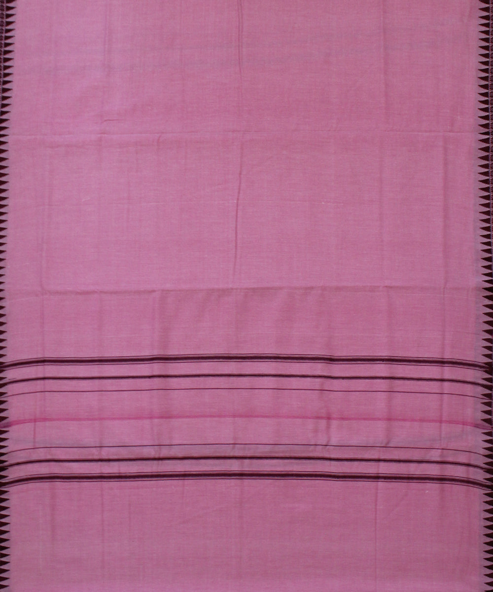 Pink maroon handwoven cotton sambalpuri dhoti