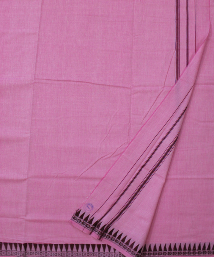 Pink maroon handwoven cotton sambalpuri dhoti