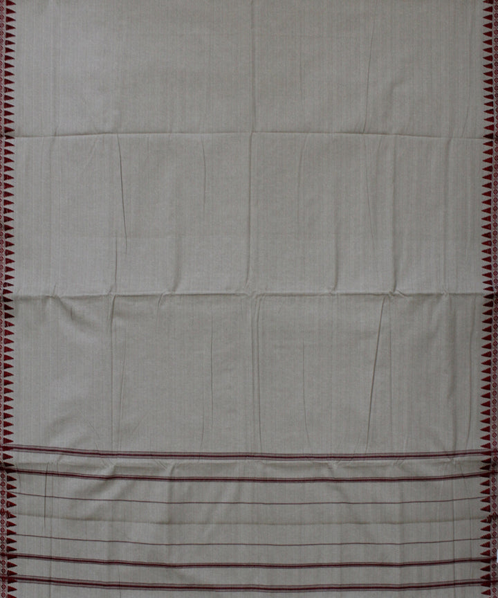Grey white maroon handwoven cotton sambalpuri dhoti