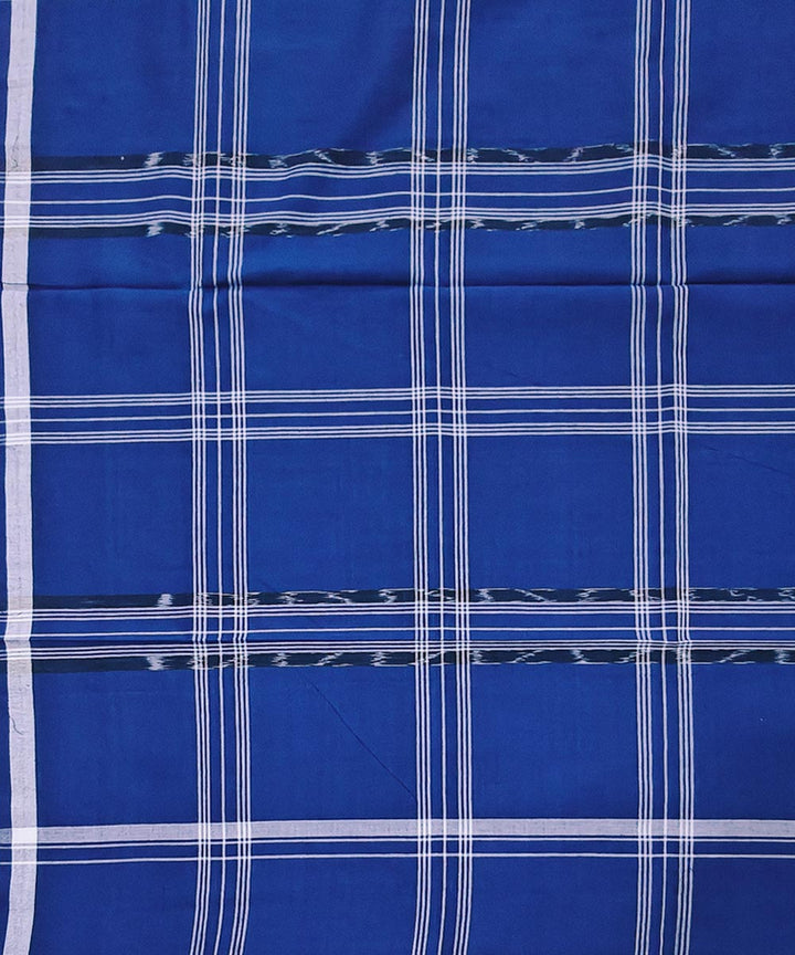 Navy blue check handwoven sambalpuri cotton lungi