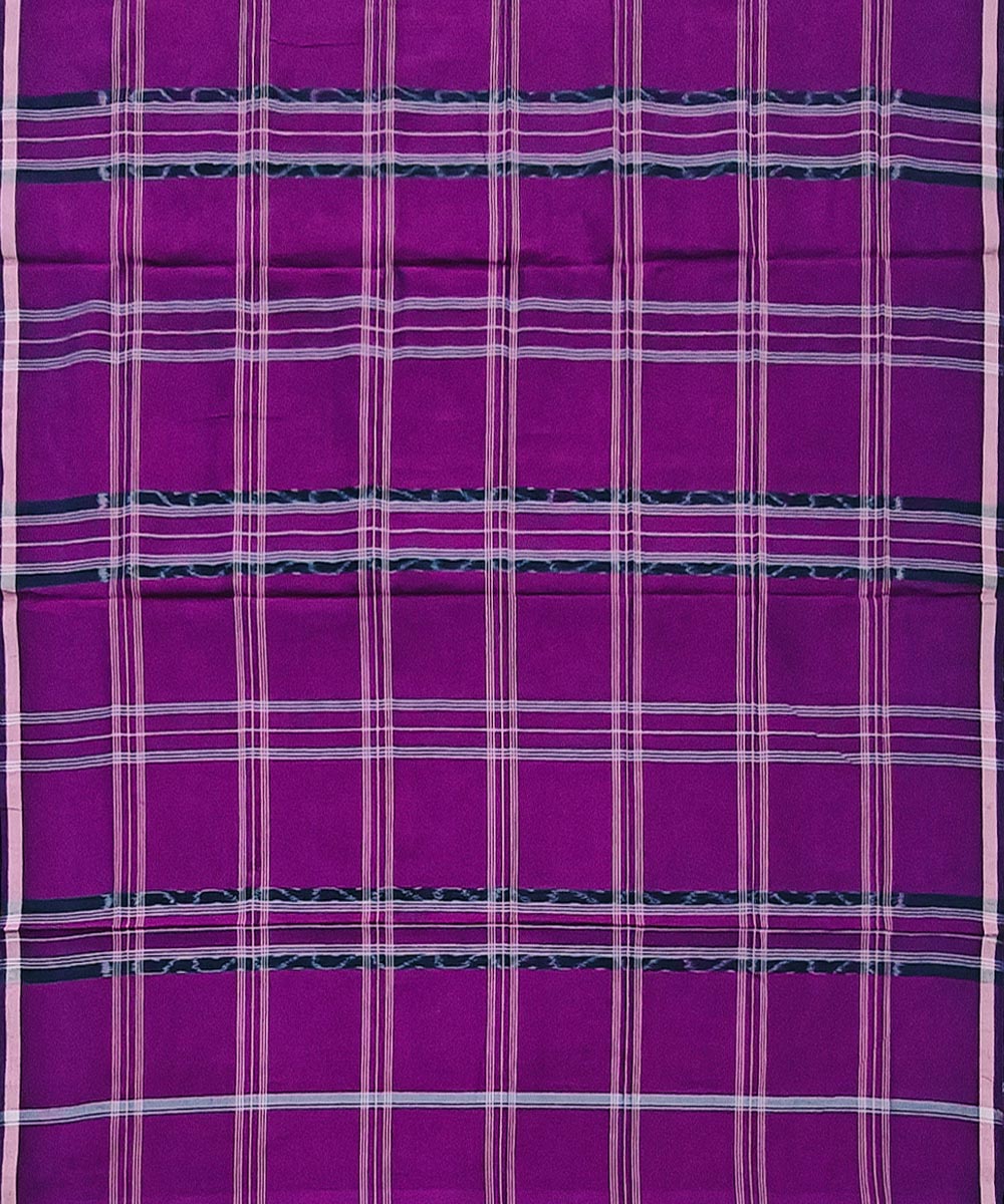 Purple check handwoven cotton sambalpuri lungi