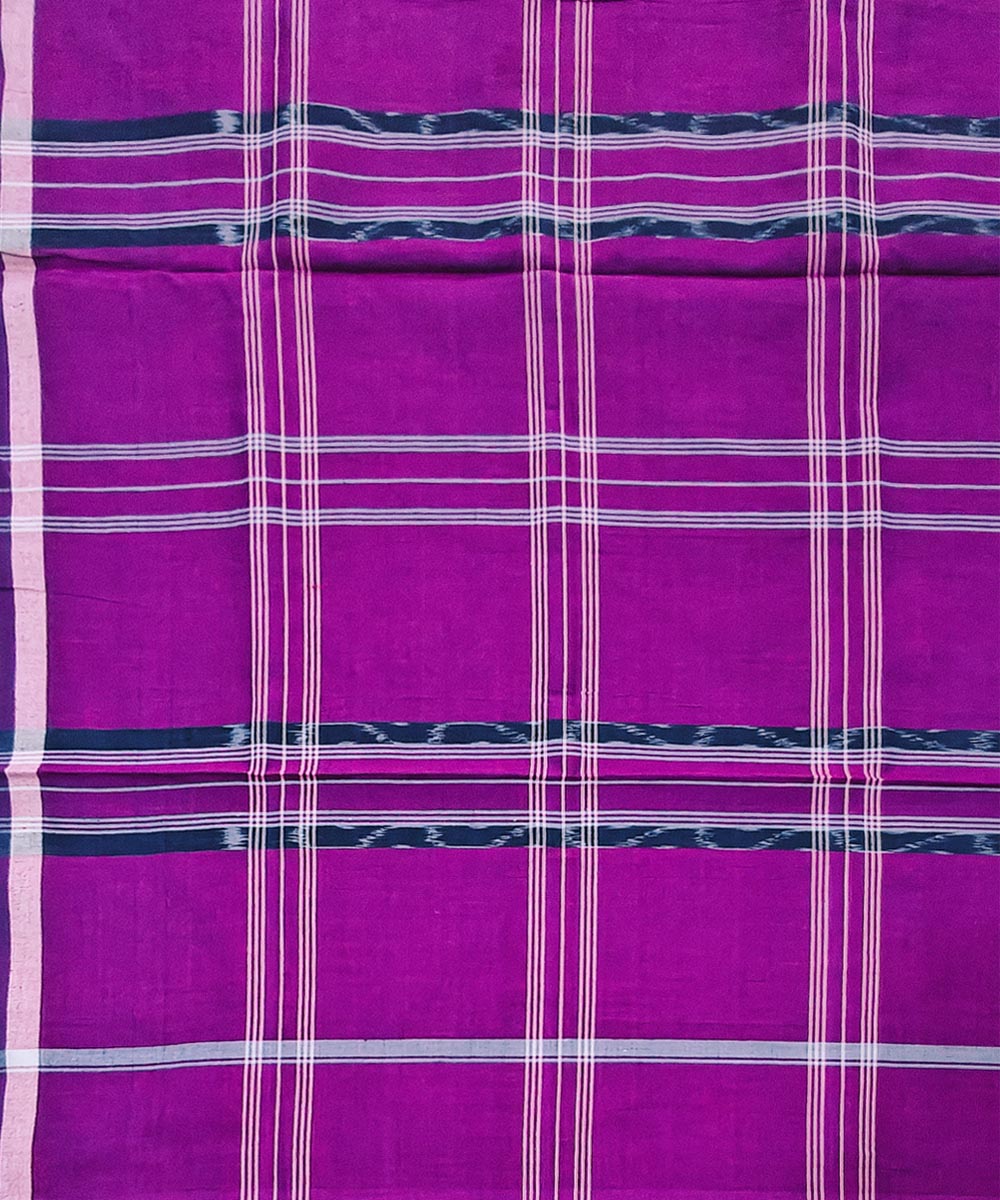 Purple check handwoven cotton sambalpuri lungi