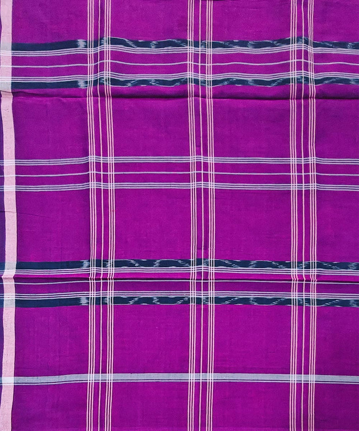 Purple check handwoven cotton sambalpuri lungi