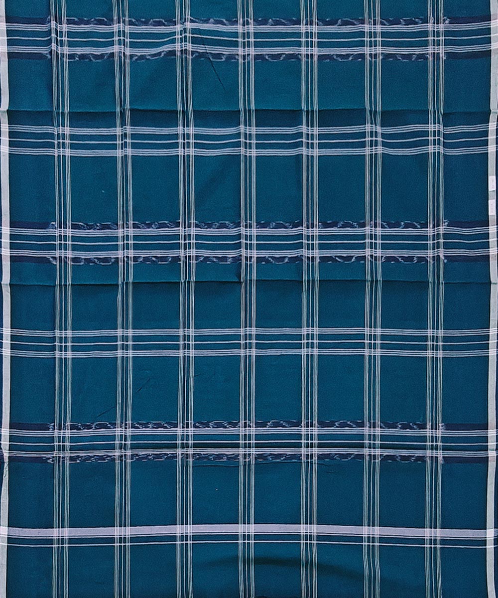 Dark green check handwoven cotton sambalpuri lungi