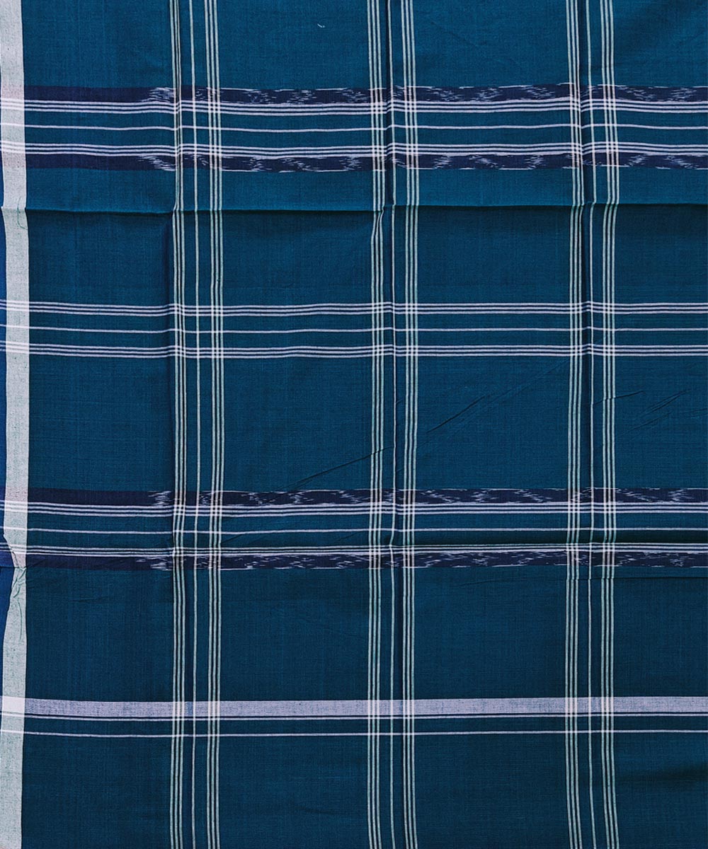 Dark green check handwoven cotton sambalpuri lungi