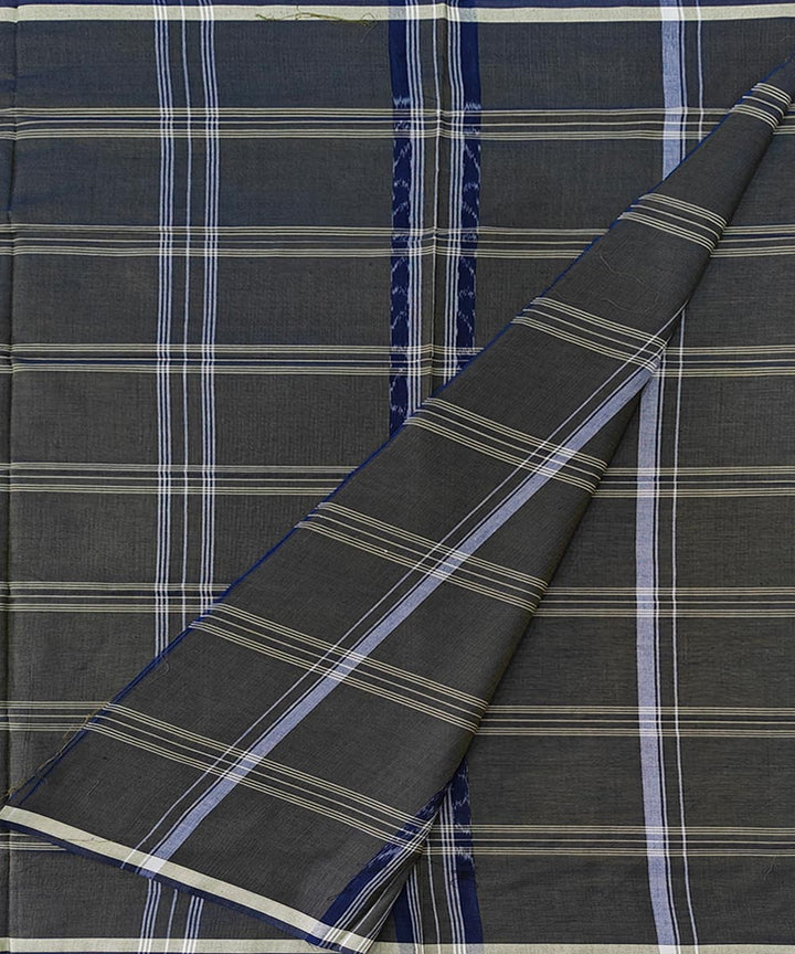 Olive check handwoven cotton sambalpuri lungi
