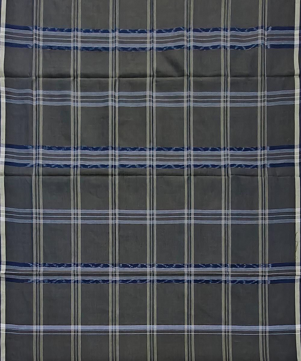 Olive check handwoven cotton sambalpuri lungi