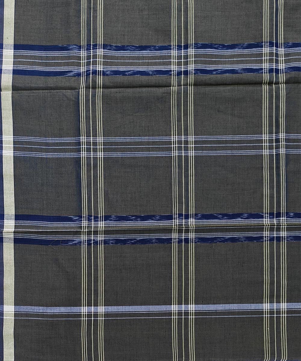Olive check handwoven cotton sambalpuri lungi