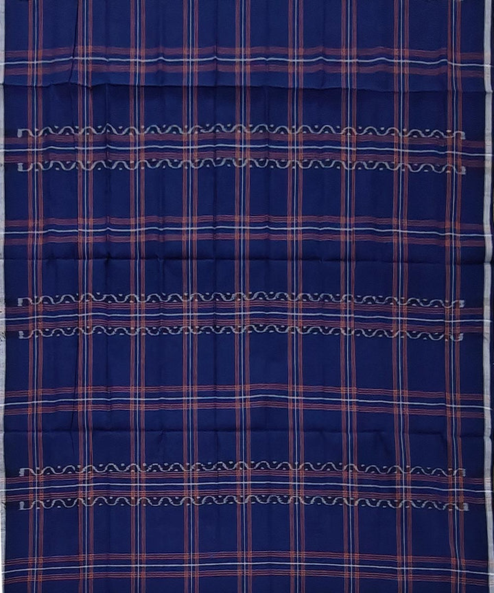 Navy blue check handloom cotton sambalpuri lungi