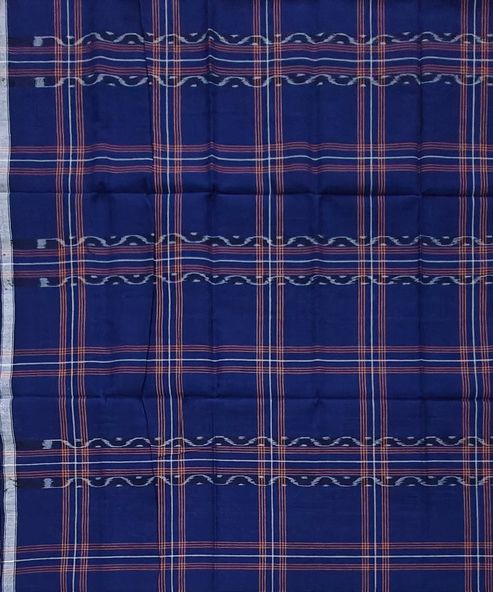 Navy blue check handloom cotton sambalpuri lungi