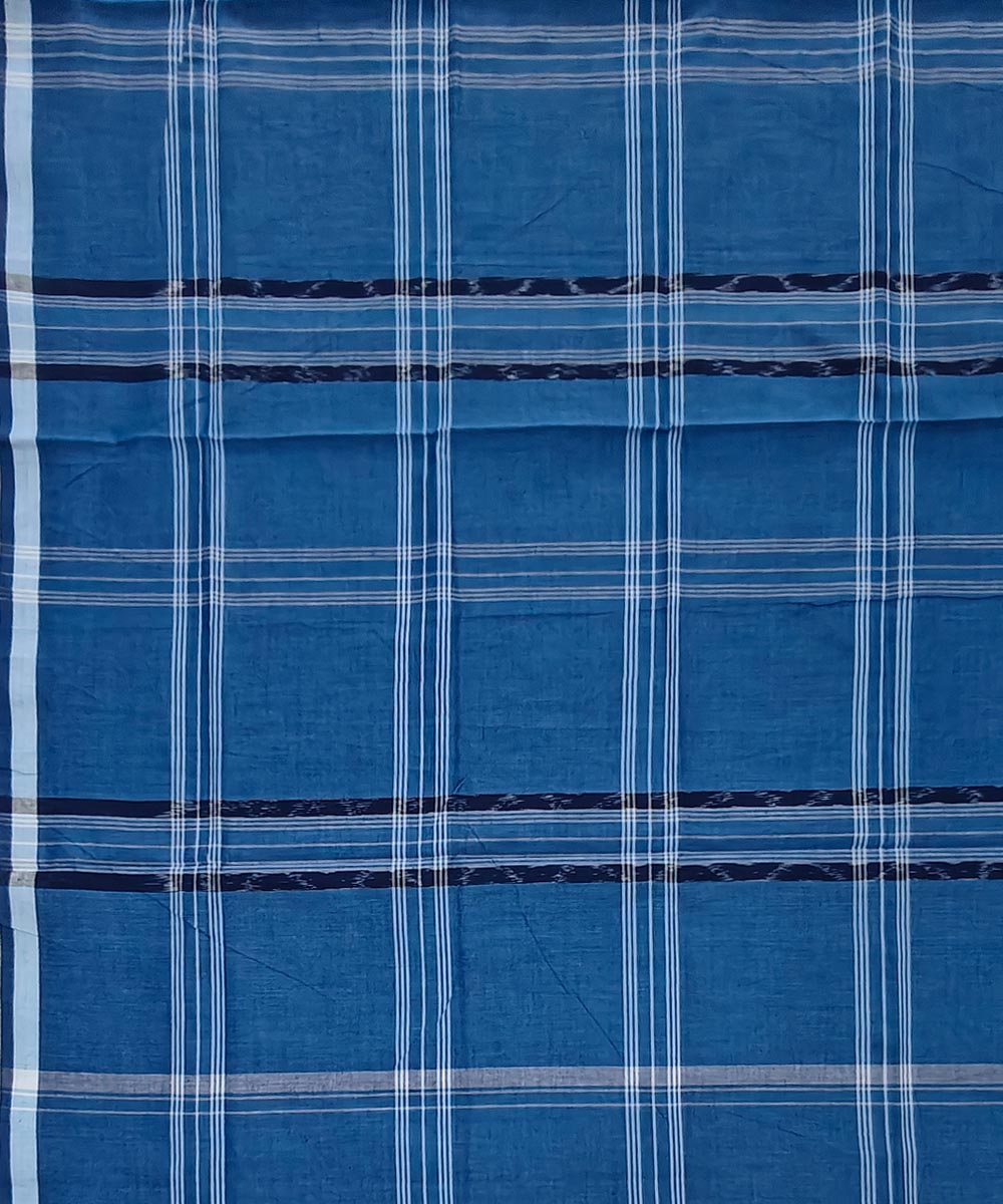 Sky blue check handloom cotton sambalpuri lungi