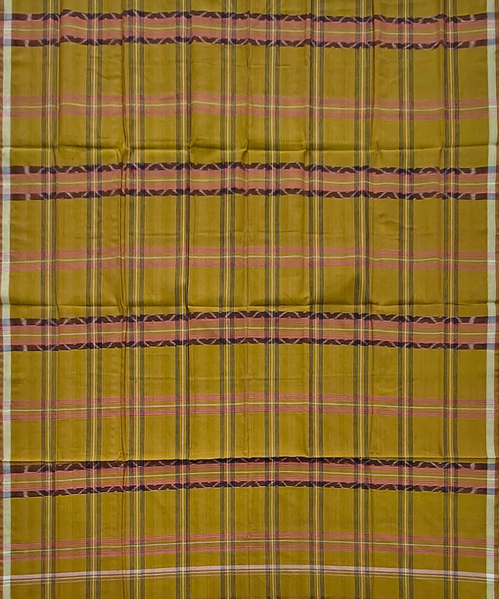 Golden check handwoven cotton sambalpuri lungi