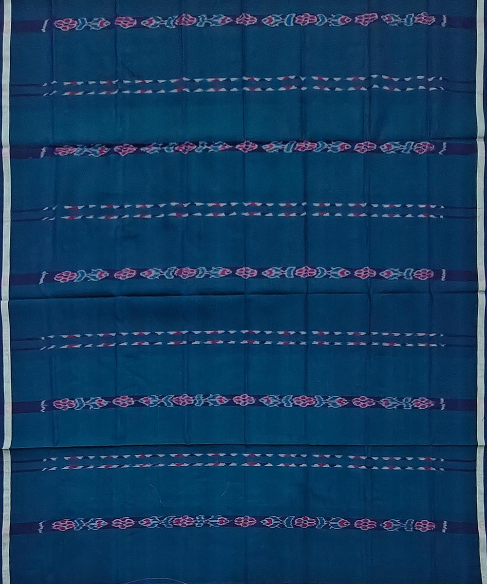 Dark blue handwoven cotton sambalpuri lungi