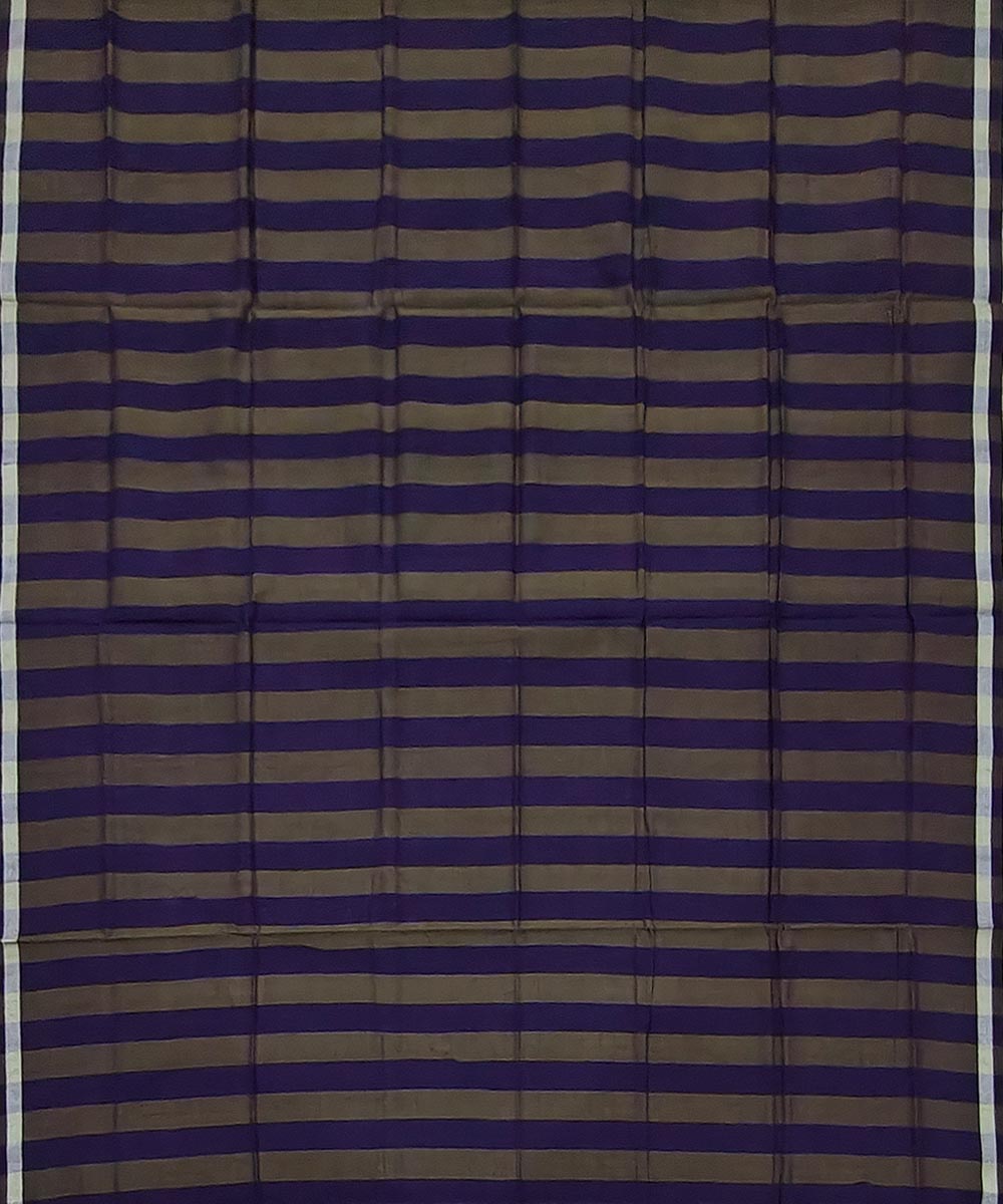 Navy blue olive stripe handwoven cotton sambalpuri lungi