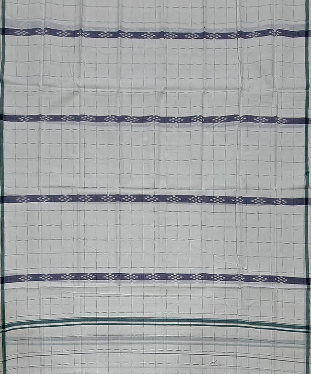 Offwhite striped handwoven cotton sambalpuri lungi
