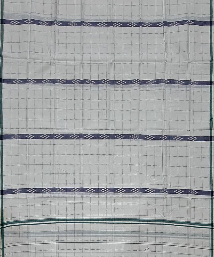 Offwhite striped handwoven cotton sambalpuri lungi