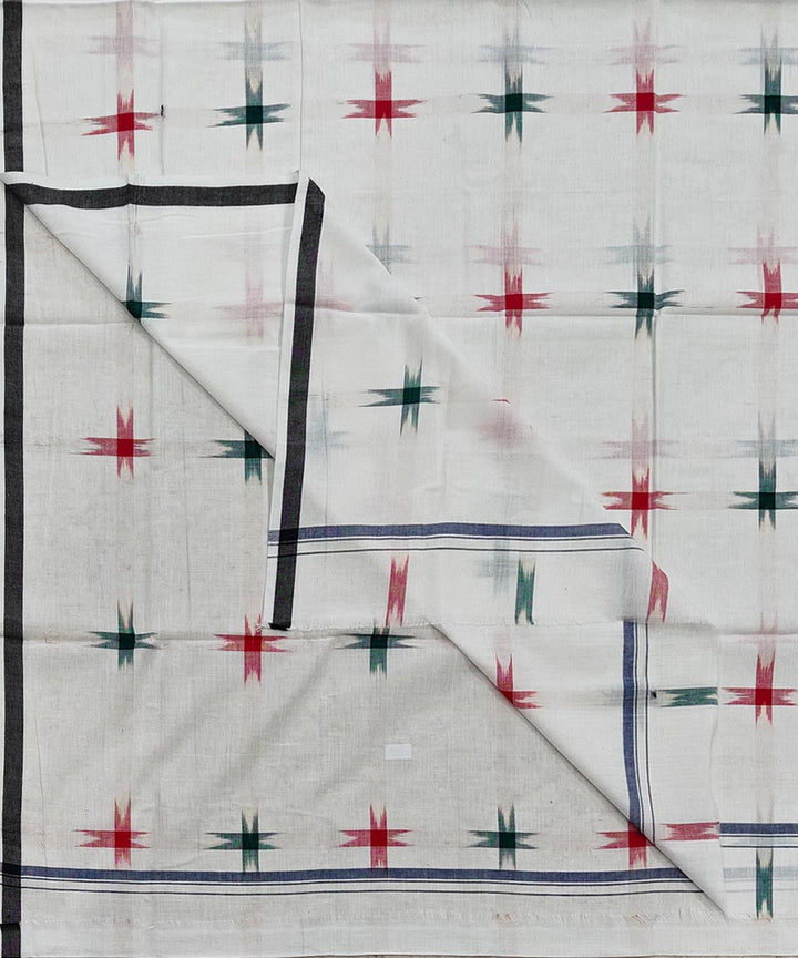 White handwoven cotton sambalpuri lungi