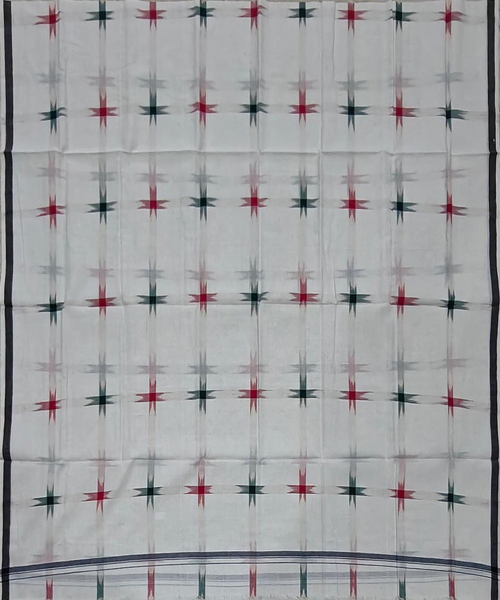 White handwoven cotton sambalpuri lungi