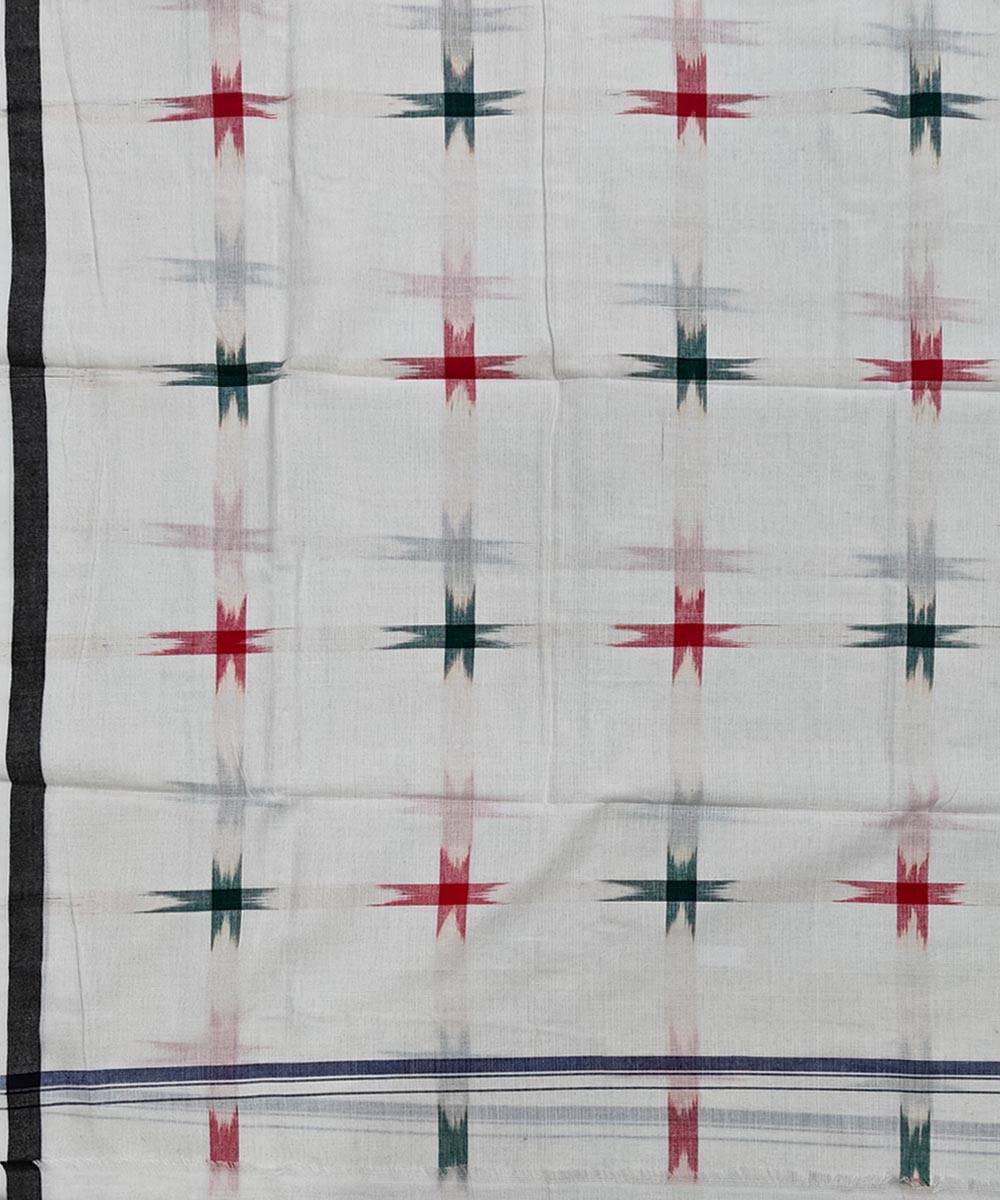 White handwoven cotton sambalpuri lungi