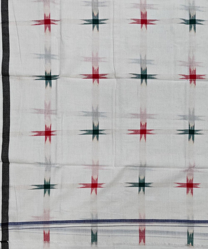 White handwoven cotton sambalpuri lungi