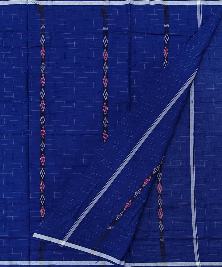 Navy blue handwoven cotton sambalpuri lungi